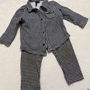Houndstooth Set - Navy & White